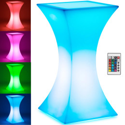 
Kvadratinis klubo baro stalas su RGBW LED apšvietimu 60 x 60 x 110 cm
