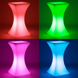 
Kvadratinis klubo baro stalas su RGBW LED apšvietimu 60 x 60 x 110 cm
