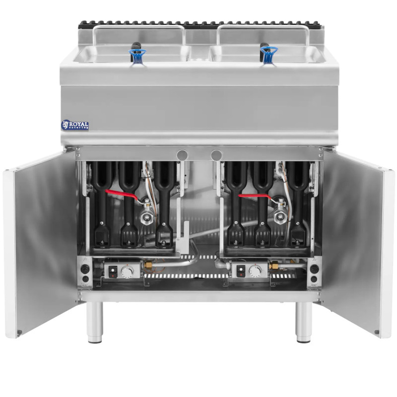 
Dviguba dujinė gruzdintuvė su spintele propanas / LPG / gamtinės dujos 2 x 36 l 30 kW
