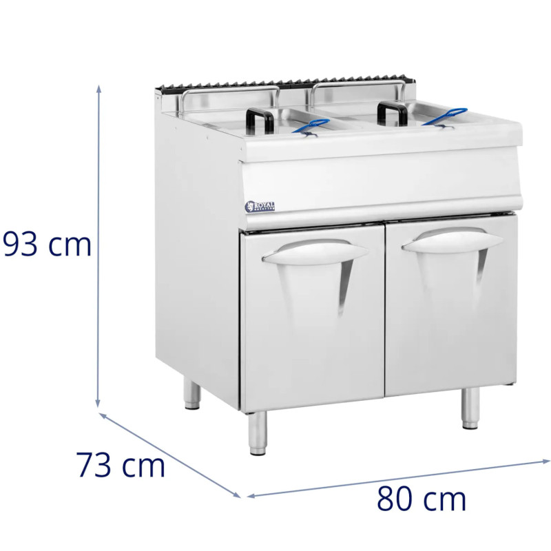 
Dviguba dujinė gruzdintuvė su spintele propanas / LPG / gamtinės dujos 2 x 36 l 30 kW
