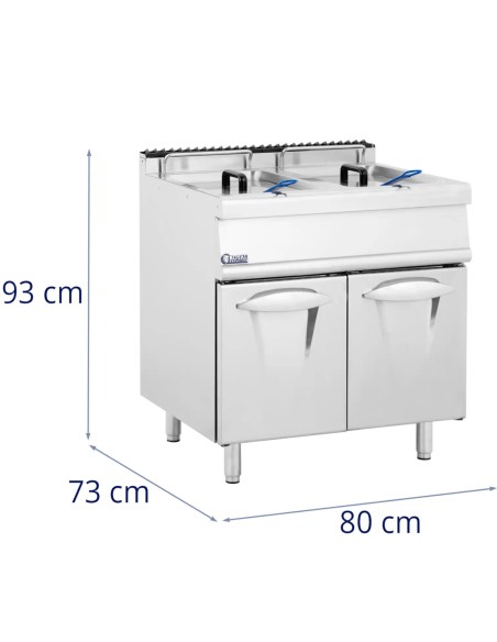 
Dviguba dujinė gruzdintuvė su spintele propanas / LPG / gamtinės dujos 2 x 36 l 30 kW
