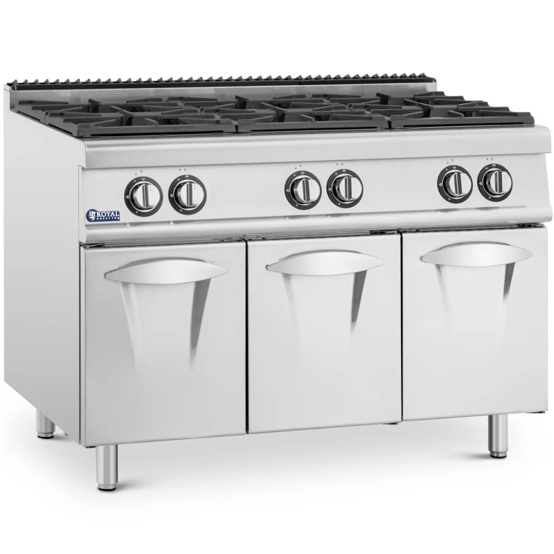 6 degiklių dujinė viryklė su spintele propanas / LPG / gamtinės dujos 21,6 kW