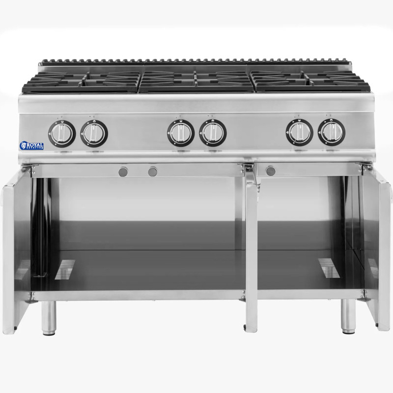 6 degiklių dujinė viryklė su spintele propanas / LPG / gamtinės dujos 21,6 kW