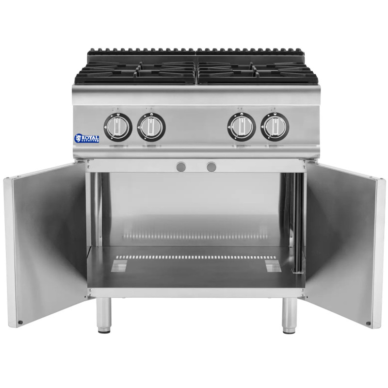 
4 degiklių dujinė viryklė su spintele propanas / LPG / gamtinės dujos 14,3 kW
