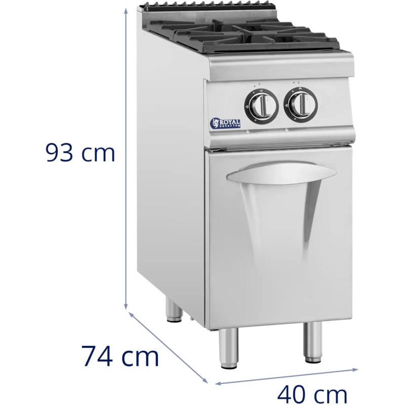 Dujinė viryklė 2 degikliai su spintele propanas / LPG / gamtinės dujos 7,2 kW