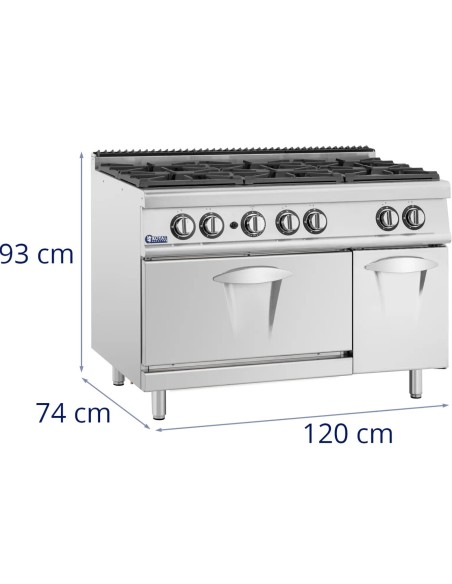 6 degiklių dujinė viryklė su dujine orkaite ir spintele 27,6 kW
 
6 degiklių dujinė viryklė su dujine orkaite ir spintele 27,6 kW