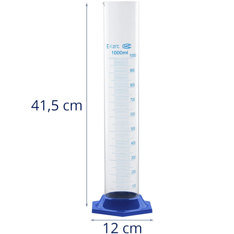 Laboratorinis matavimo cilindras su stiklinėmis pipetėmis 1000 ml