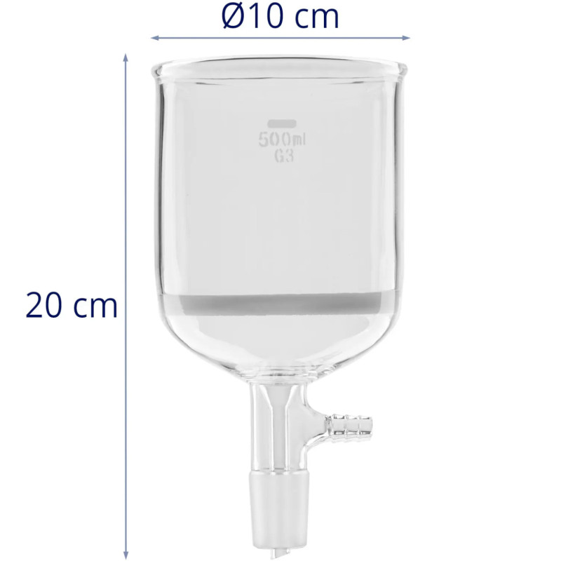 Laboratorinis stiklinis filtro piltuvas 500 ml 24/ 40 malimas