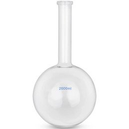 
Laboratorinė stiklinė kolba, apvali, plokščiadugnė, 2000 ml
