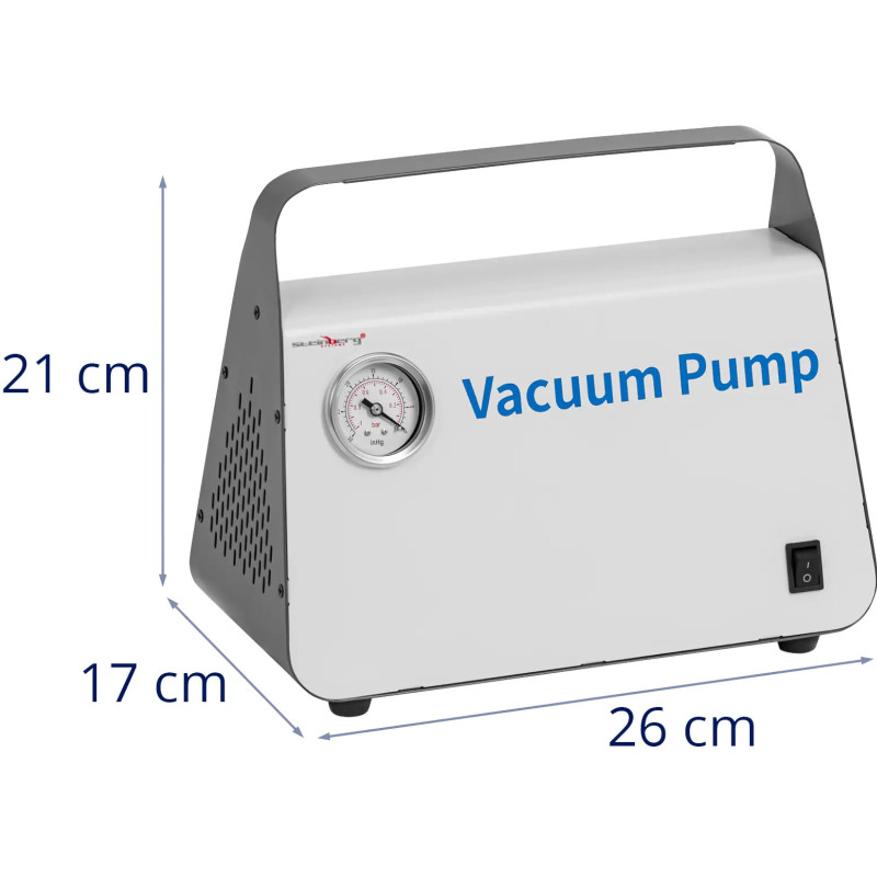 Vakuuminis siurblys be alyvos su manometru 0,8 bar 15 l/ min