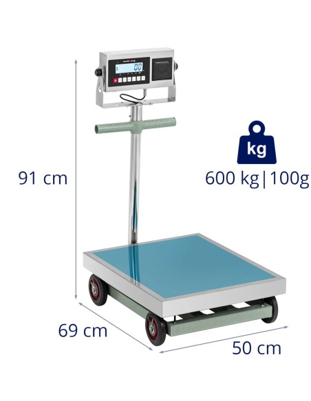 Platforminės svarstyklės su etikečių spausdintuvu ant ratukų LCD 60 x 50 cm 600 kg / 100 g
 
Platforminės svarstyklės su etikečių spausdintuvu ant ratukų LCD 60 x 50 cm 600 kg / 100 g