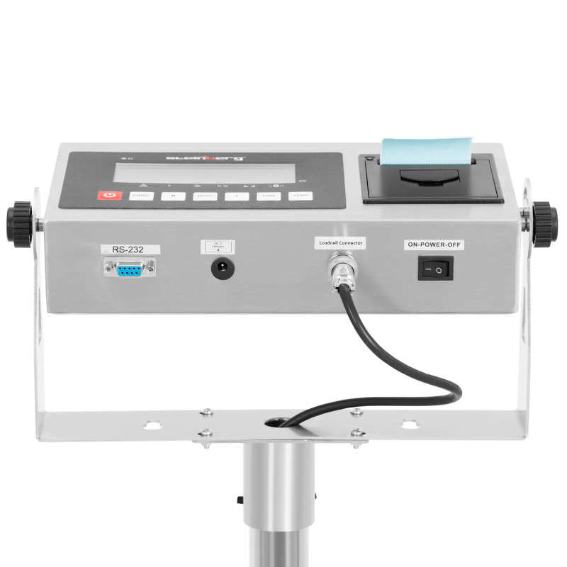 Platforminės svarstyklės su LCD etikečių spausdintuvu 100 x 100 cm 600 kg / 50 g