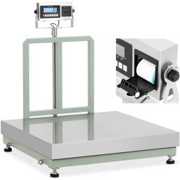 
Platforminės svarstyklės su LCD etikečių spausdintuvu 100 x 100 cm 1000 kg / 100 g
