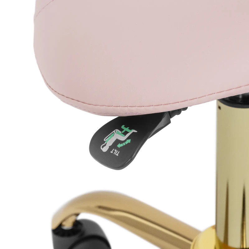 Balnelio kosmetinė kėdė su reguliuojamu atlošu MANNHEIM rose gold