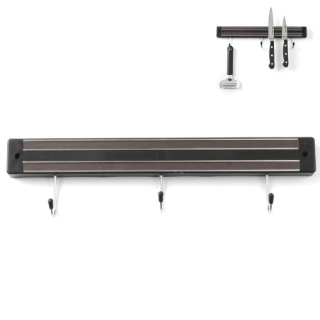 Magnetinė juostelė peiliams su kabliukais, ilgis 300 mm - Hendi 820209 Magnetinė juostelė peiliams su kabliukais, ilgis 300 mm - Hendi 820209
