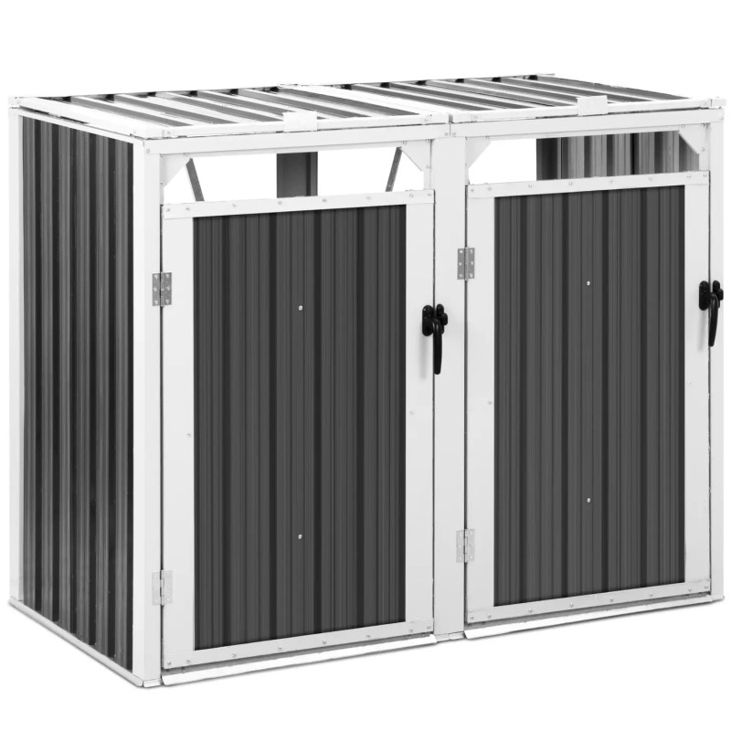 Dangtis šiukšliadėžei, dviguba, 2 x 240 l - pilka