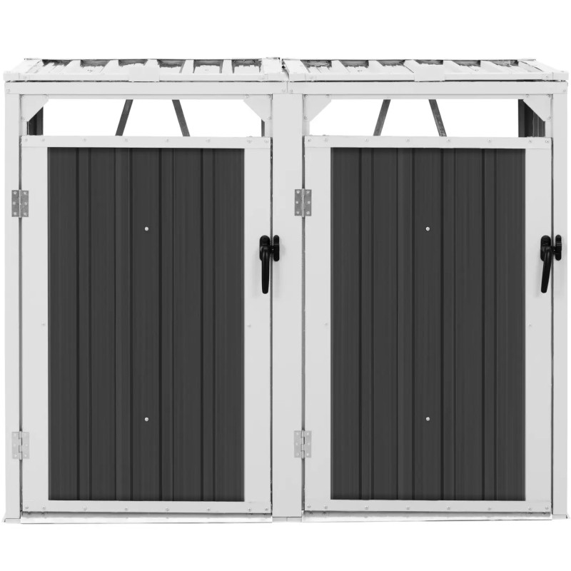 Dangtis šiukšliadėžei, dviguba, 2 x 240 l - pilka