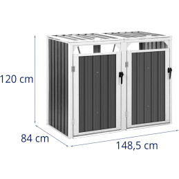 
Dangtis šiukšliadėžei, dviguba, 2 x 240 l - pilka
