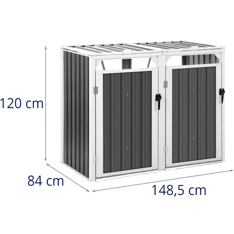 Dangtis šiukšliadėžei, dviguba, 2 x 240 l - pilka