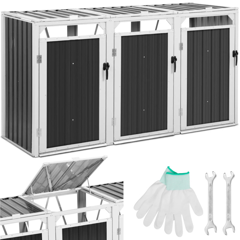 
Dangtis šiukšlių dėžei, triguba, 3 x 240 l - pilka
