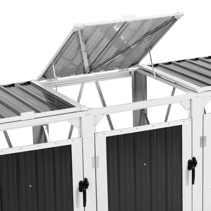 Dangtis šiukšlių dėžei, triguba, 3 x 240 l - pilka