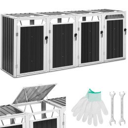 
Dangtis šiukšlių dėžei, keturvietė, 4 x 240 l - pilka
