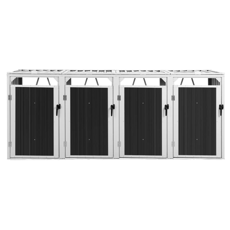 Dangtis šiukšlių dėžei, keturvietė, 4 x 240 l - pilka