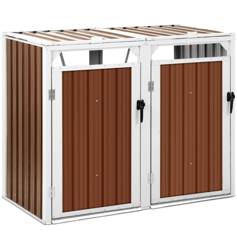 Dangtis šiukšliadėžei, dviguba, 2 x 240 l - ruda