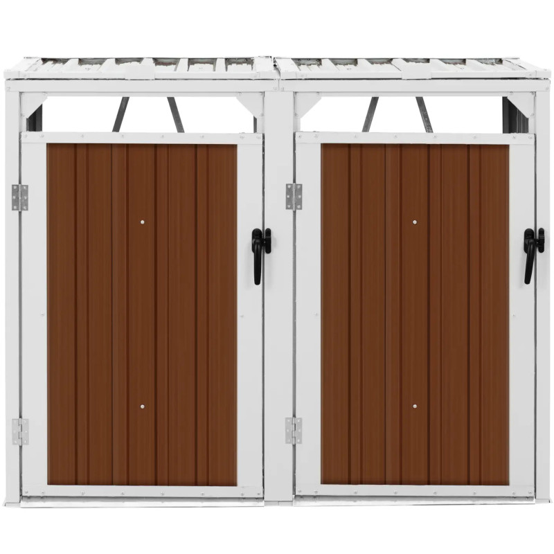 Dangtis šiukšliadėžei, dviguba, 2 x 240 l - ruda