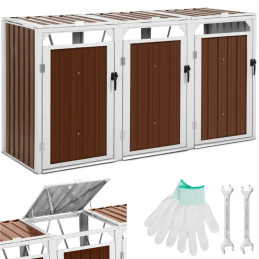 
Dangtis šiukšliadėžei, triguba, 3 x 240 l - ruda
