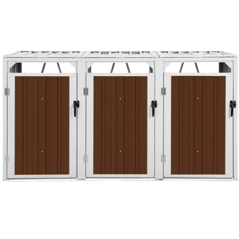 Dangtis šiukšliadėžei, triguba, 3 x 240 l - ruda