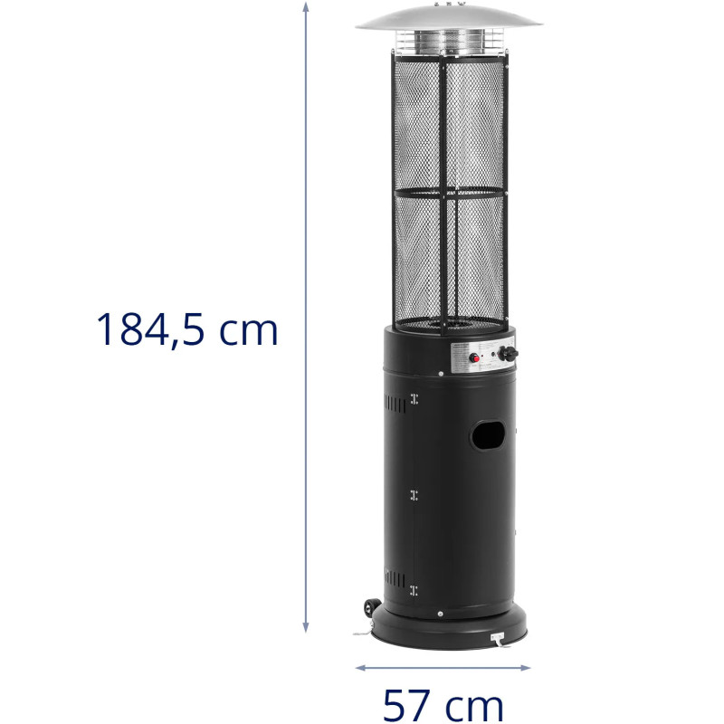 Dujinis terasos šildytuvas 11 kW 1845 mm - juodas