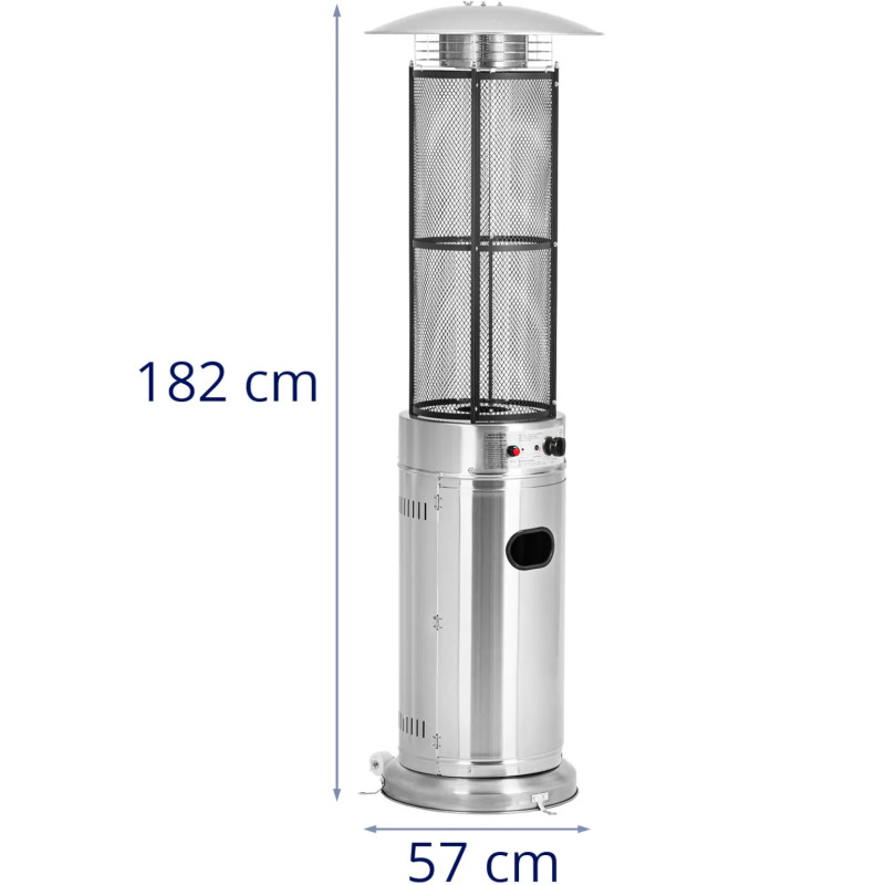 Dujinis terasos šildytuvas 11 kW 182 cm - sidabrinis