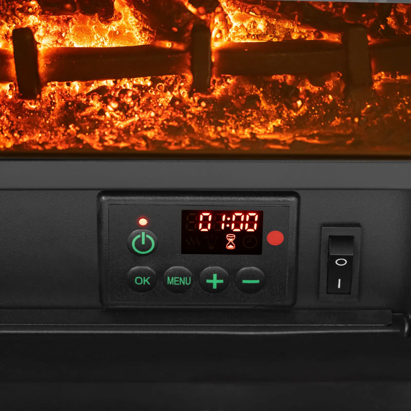 Elektrinis židinys su šildymo funkcija, pulteliu, 1,8 kW