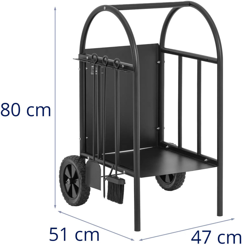 Vežimėlio stovas malkoms ir priedams PLIENAS iki 50 kg