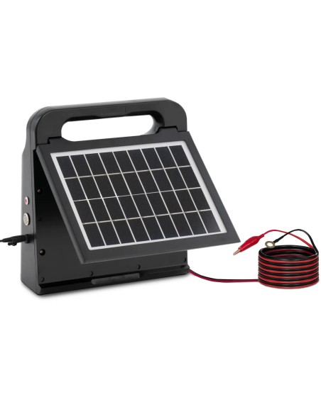 
Elektrifikatorius su fotovoltiniu skydeliu elektriniam piemeniui 6 V 0,15 J 2,5 km
