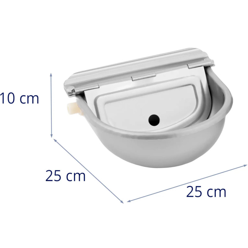 Plieninė girdykla galvijams ir arkliams su vandens jungtimi 2,5 l - rinkinyje 2 vnt.