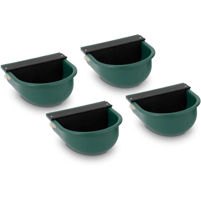 
Girdykla galvijams ir arkliams, plastikinė, su vandens jungtimi, 2,8 l, žalia - komplekte 4 vnt.
