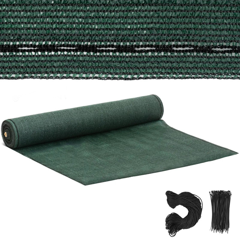 
Šešėlių maskavimo tinklelis tvorai HDPE 50 x 1,2 m 150 g/ m2 - komplektas
