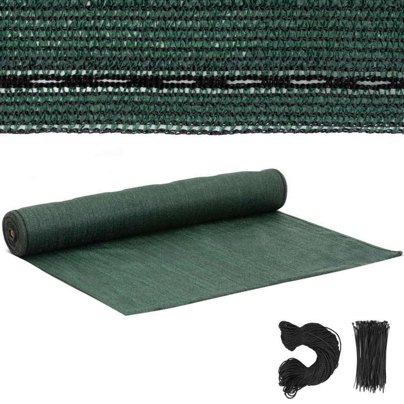 
Šešėlių maskavimo tinklelis tvorai HDPE 50 x 1,5 m 150 g/ m2 - komplektas
