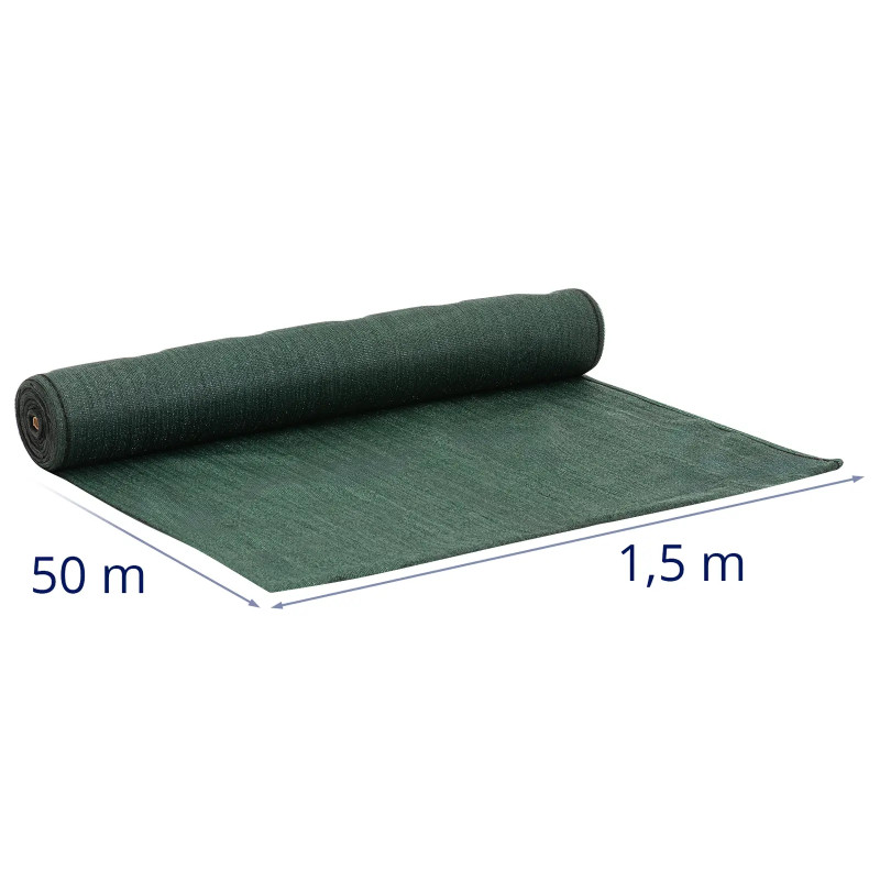 Šešėlių maskavimo tinklelis tvorai HDPE 50 x 1,5 m 150 g/ m2 - komplektas
