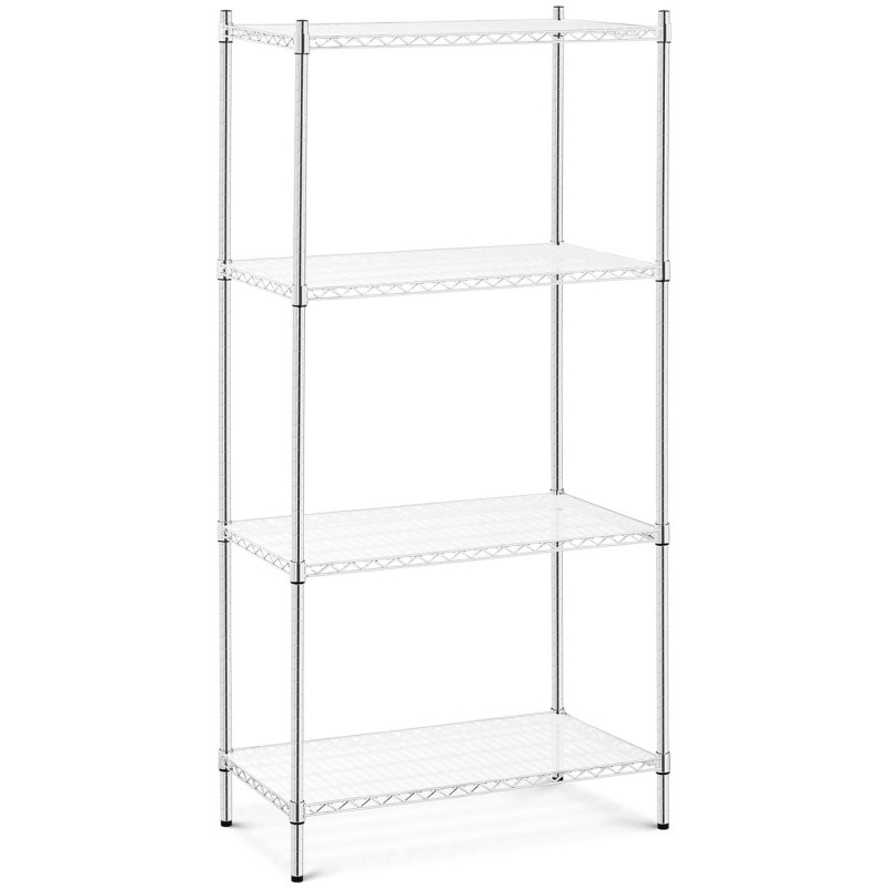 Chromuotos vielos dirbtuvių lentynos 4 lentynos + 4 kilimėliai iki 1 t 1000 kg 90x45x180 cm