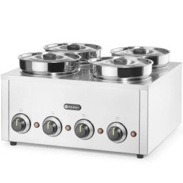 
Bain-marie elektrinis šildytuvas patiekalams, padažams, sriuboms Thermosystem 4 800 W 4 x 4 l
