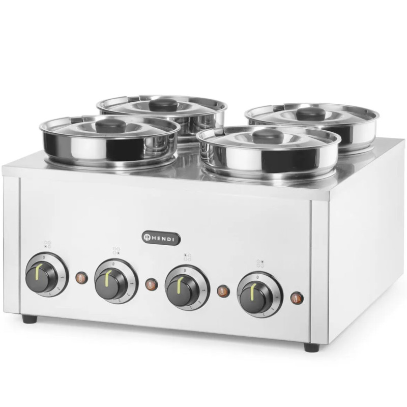 
Bain-marie elektrinis šildytuvas patiekalams, padažams, sriuboms Thermosystem 4 800 W 4 x 4 l
