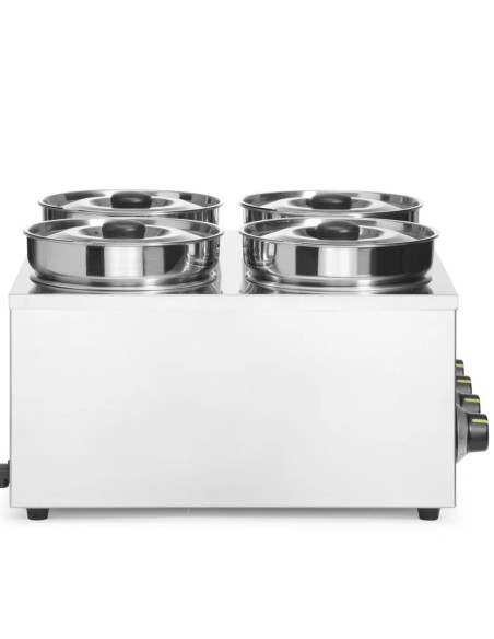 Bain-marie elektrinis šildytuvas patiekalams, padažams, sriuboms Thermosystem 4 800 W 4 x 4 l
 
Bain-marie elektrinis šildytuvas patiekalams, padažams, sriuboms Thermosystem 4 800 W 4 x 4 l