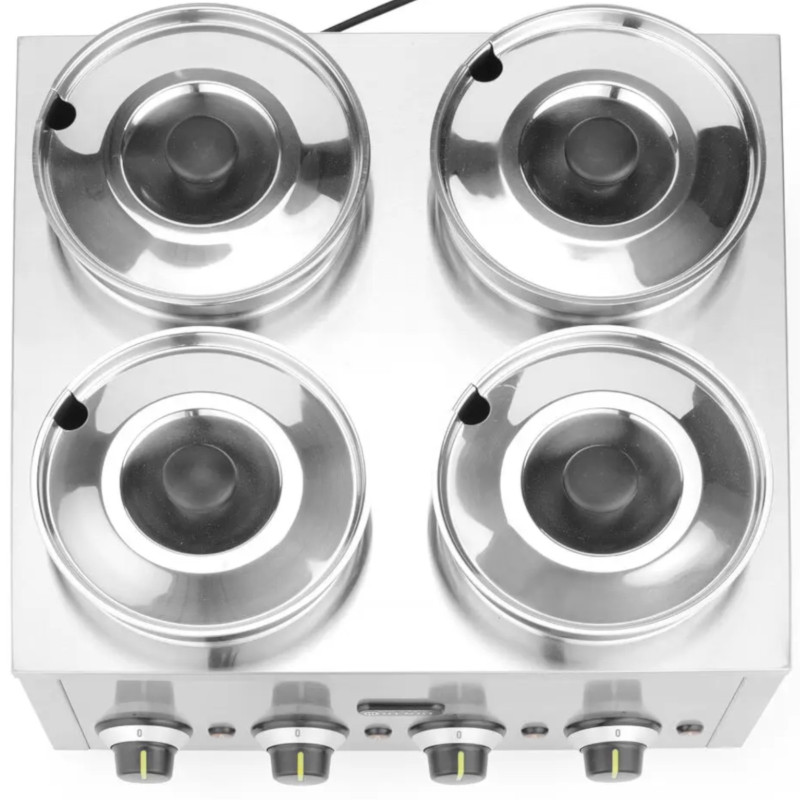 Bain-marie elektrinis šildytuvas patiekalams, padažams, sriuboms Thermosystem 4 800 W 4 x 4 l