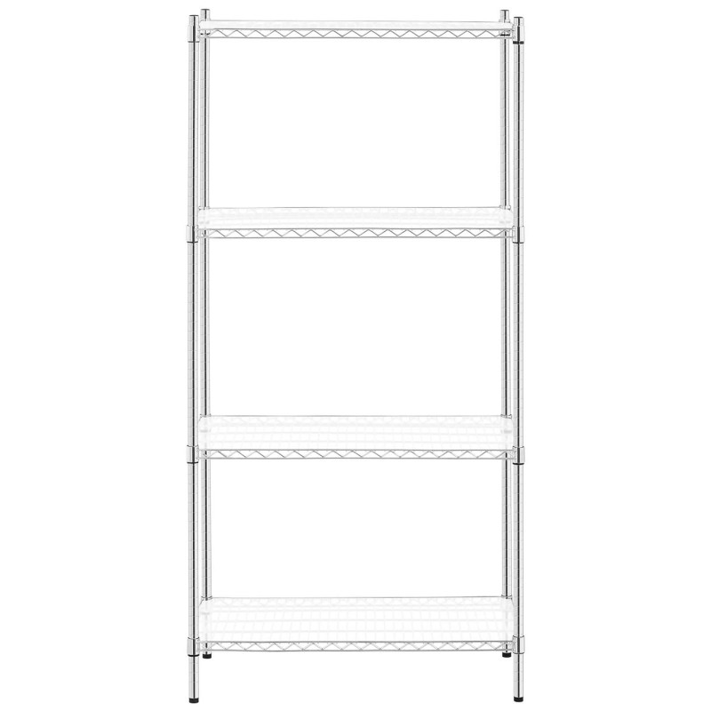 Chromuotos vielos dirbtuvių lentynos 4 lentynos + 4 kilimėliai iki 1 t 1000 kg 90x45x180 cm