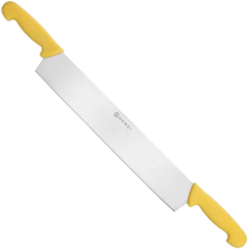Sūrio peilis su dviem rankenomis 655 mm - geltonas