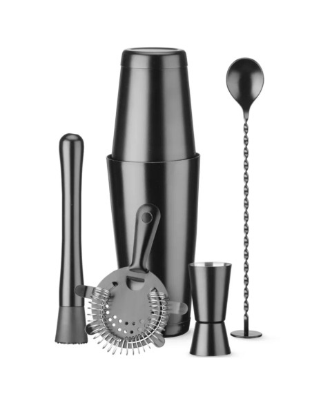 
Barmeno rinkinys vamzdeliuose purtyklėje jigger sietelio maišymo šaukštas - juodas
