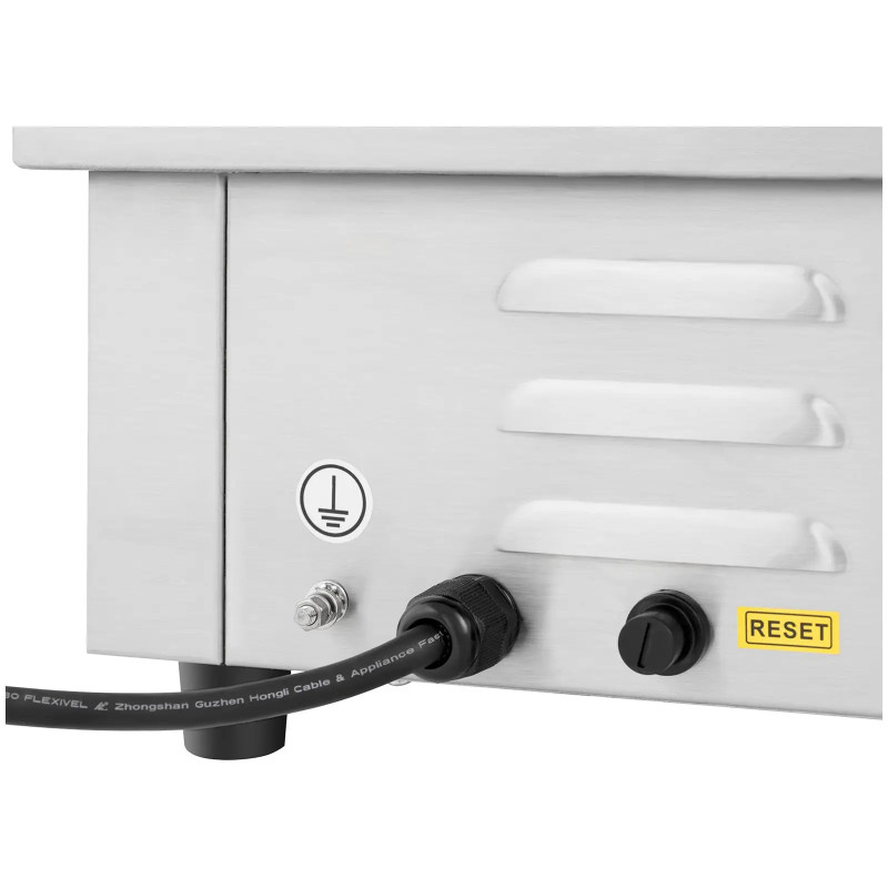 
Kepsninė elektrinė dviguba grilio plokštė lygi 730 x 400 mm 2 x 2200 W
